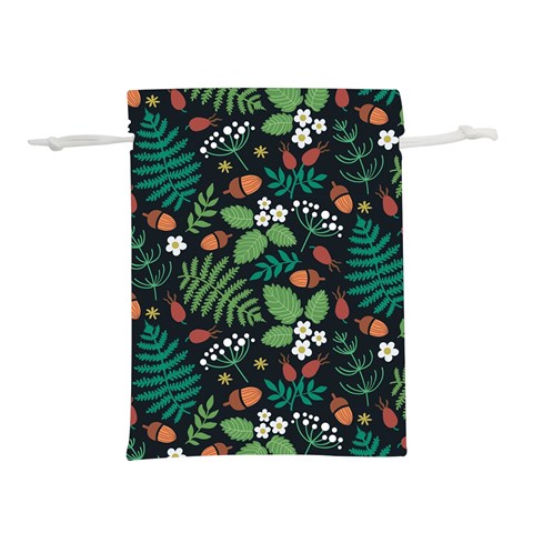 Pattern Forest Leaf Flower Motif Lightweight Drawstring Pouch (L) from ArtsNow.com Back