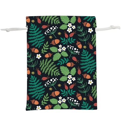 Pattern Forest Leaf Flower Motif Lightweight Drawstring Pouch (XL) from ArtsNow.com Back