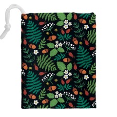 Pattern Forest Leaf Flower Motif Drawstring Pouch (4XL) from ArtsNow.com Back