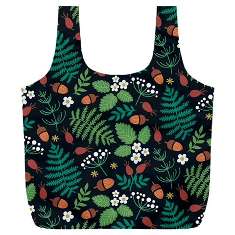 Pattern Forest Leaf Flower Motif Full Print Recycle Bag (XXL) from ArtsNow.com Front