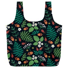 Pattern Forest Leaf Flower Motif Full Print Recycle Bag (XXL) from ArtsNow.com Front