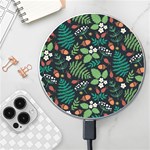 Pattern Forest Leaf Flower Motif Wireless Fast Charger(White)