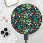 Pattern Forest Leaf Flower Motif Wireless Fast Charger(Black)