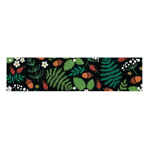 Pattern Forest Leaf Flower Motif Banner and Sign 4  x 1  from ArtsNow.com Front