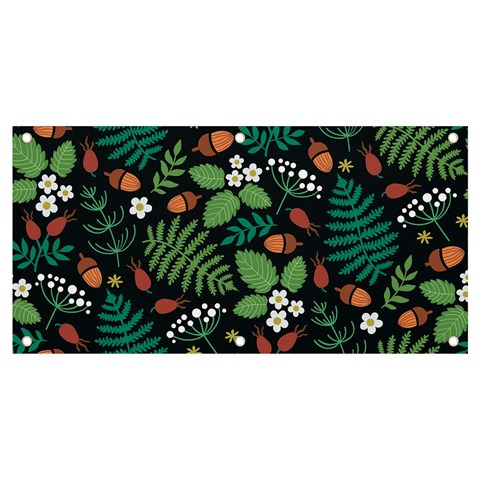 Pattern Forest Leaf Flower Motif Banner and Sign 4  x 2  from ArtsNow.com Front