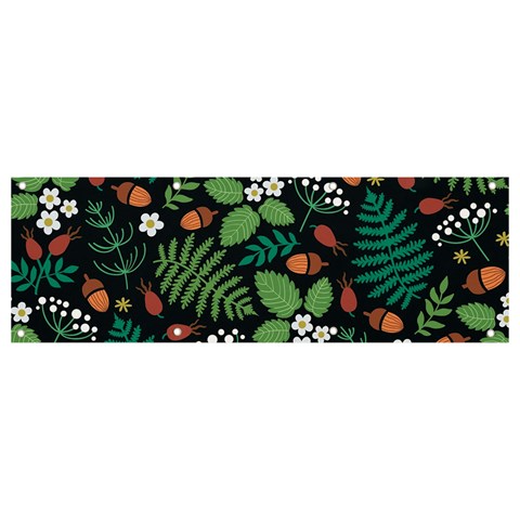 Pattern Forest Leaf Flower Motif Banner and Sign 9  x 3  from ArtsNow.com Front