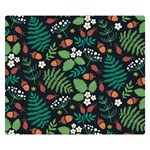 Pattern Forest Leaf Flower Motif Premium Plush Fleece Blanket (Small)