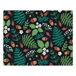 Pattern Forest Leaf Flower Motif Premium Plush Fleece Blanket (Large)