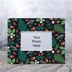 Pattern Forest Leaf Flower Motif White Tabletop Photo Frame 4 x6 