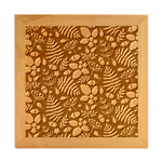 Pattern Forest Leaf Flower Motif Wood Photo Frame Cube