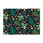 Pattern Forest Leaf Flower Motif Crystal Sticker (A4)