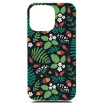 Pattern Forest Leaf Flower Motif iPhone 14 Pro Max Black UV Print Case