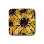 Colorful Seamless Floral Pattern Rubber Coaster (Square)