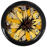 Colorful Seamless Floral Pattern Wall Clock (Black)