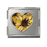 Colorful Seamless Floral Pattern Mega Link Heart Italian Charm (18mm)