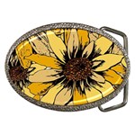 Colorful Seamless Floral Pattern Belt Buckles