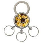 Colorful Seamless Floral Pattern 3-Ring Key Chain