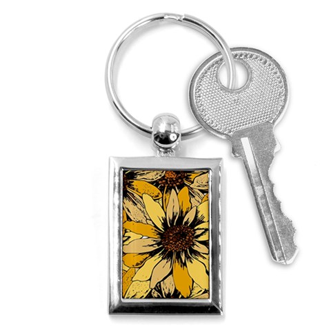 Colorful Seamless Floral Pattern Key Chain (Rectangle) from ArtsNow.com Front
