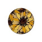 Colorful Seamless Floral Pattern Rubber Coaster (Round)