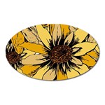 Colorful Seamless Floral Pattern Oval Magnet