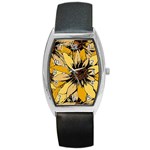 Colorful Seamless Floral Pattern Barrel Style Metal Watch