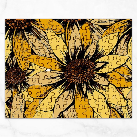 Colorful Seamless Floral Pattern Rectangular Jigsaw Puzzl from ArtsNow.com Front