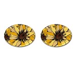 Colorful Seamless Floral Pattern Cufflinks (Oval)