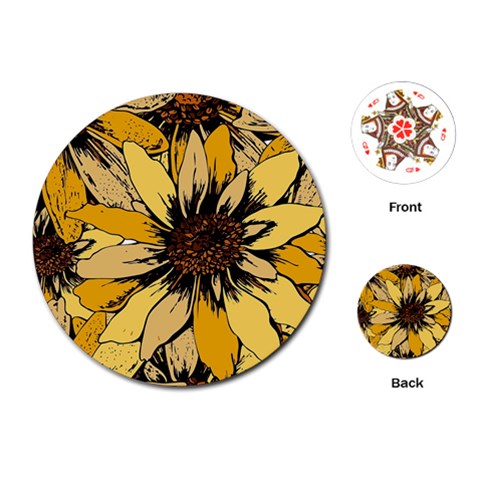 Colorful Seamless Floral Pattern Playing Cards Single Design (Round) from ArtsNow.com Front