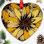 Colorful Seamless Floral Pattern Heart Ornament (Two Sides)