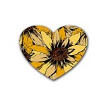 Colorful Seamless Floral Pattern Rubber Heart Coaster (4 pack)