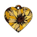 Colorful Seamless Floral Pattern Dog Tag Heart (One Side)