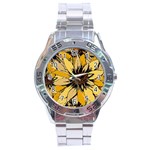 Colorful Seamless Floral Pattern Stainless Steel Analogue Watch