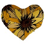 Colorful Seamless Floral Pattern Large 19  Premium Heart Shape Cushions