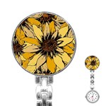 Colorful Seamless Floral Pattern Stainless Steel Nurses Watch
