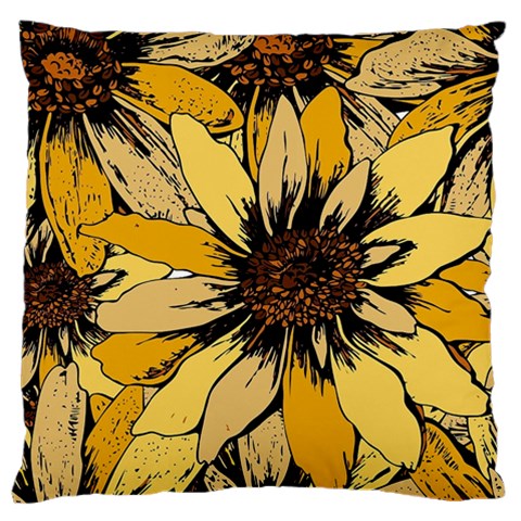 Colorful Seamless Floral Pattern Large Premium Plush Fleece Cushion Case (One Side) from ArtsNow.com Front
