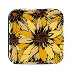 Colorful Seamless Floral Pattern Square Metal Box (Black)