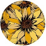 Colorful Seamless Floral Pattern Wooden Bottle Opener (Round)