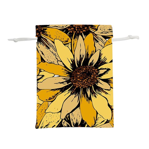 Colorful Seamless Floral Pattern Lightweight Drawstring Pouch (L) from ArtsNow.com Front