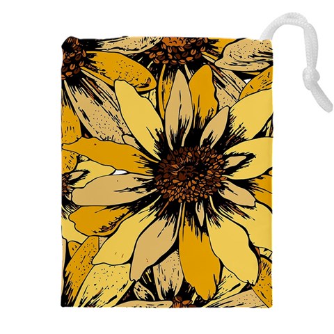 Colorful Seamless Floral Pattern Drawstring Pouch (4XL) from ArtsNow.com Front