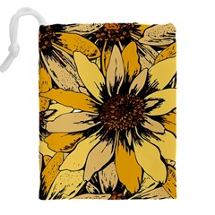 Colorful Seamless Floral Pattern Drawstring Pouch (4XL) from ArtsNow.com Back