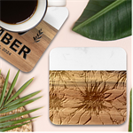 Colorful Seamless Floral Pattern Marble Wood Coaster (Square)