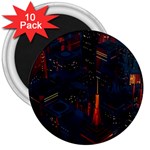 Architecture City Pixel Art 3  Magnets (10 pack) 