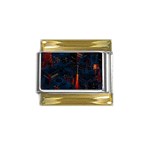Architecture City Pixel Art Gold Trim Italian Charm (9mm)