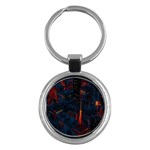 Architecture City Pixel Art Key Chain (Round)