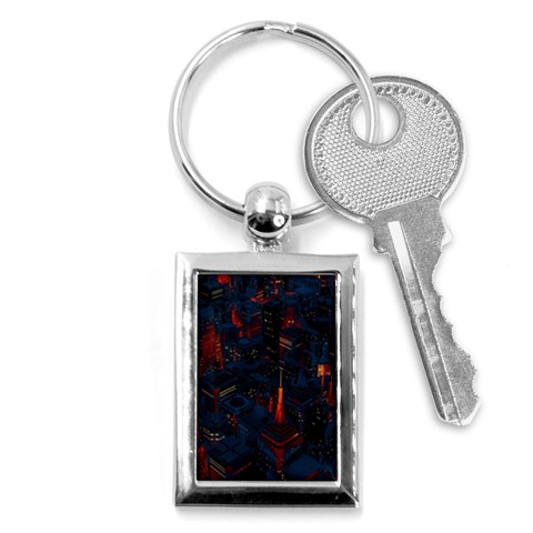 Architecture City Pixel Art Key Chain (Rectangle) from ArtsNow.com Front