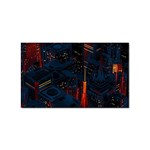 Architecture City Pixel Art Sticker (Rectangular)