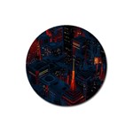 Architecture City Pixel Art Magnet 3  (Round)