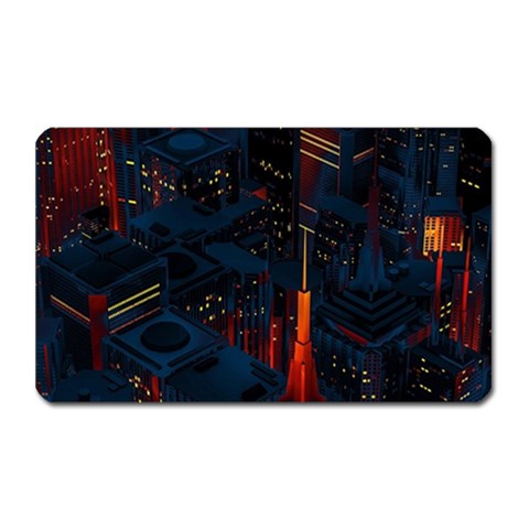 Architecture City Pixel Art Magnet (Rectangular) from ArtsNow.com Front