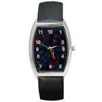 Architecture City Pixel Art Barrel Style Metal Watch