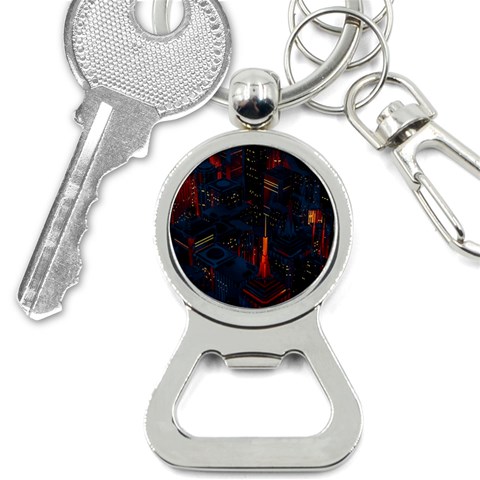 Architecture City Pixel Art Bottle Opener Key Chain from ArtsNow.com Front